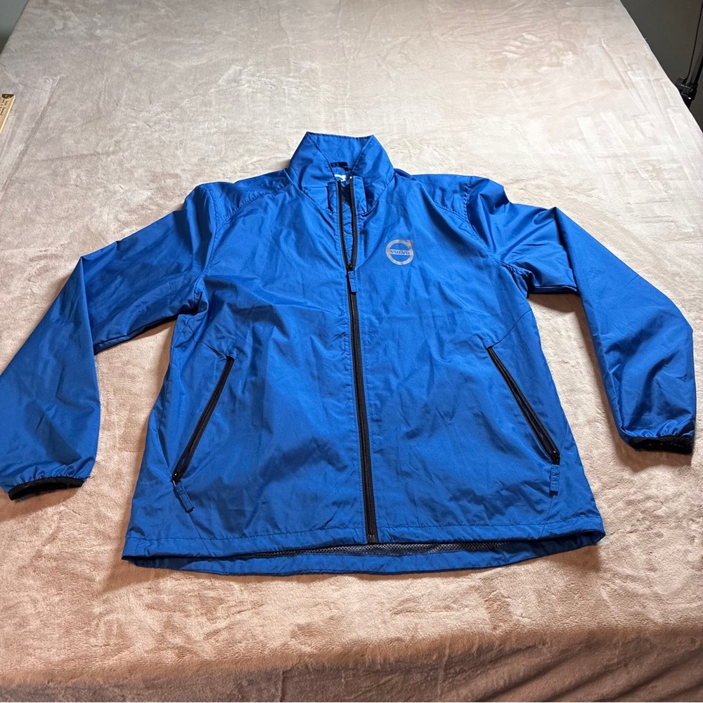 Volvo Iron Mark Windbreaker Full Zip Jacket Blue Outdoor Gorpcore Zip Men’s L